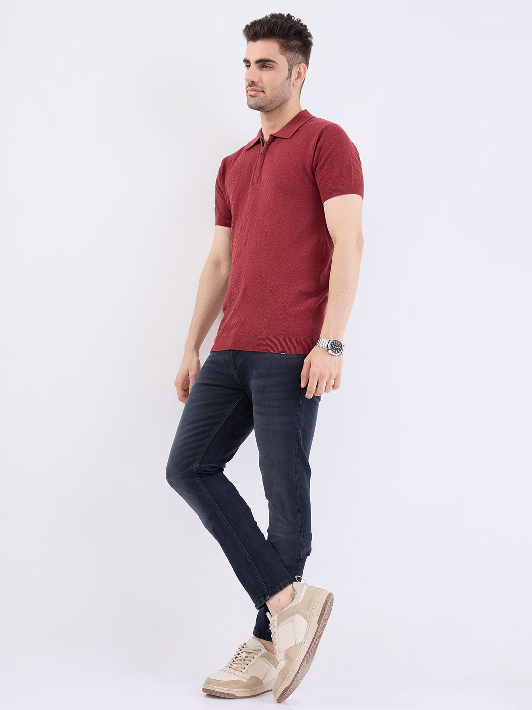 Men Jeans Slim Fit Black Low Rise