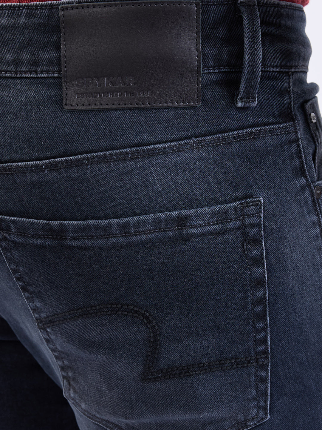 Men Jeans Slim Fit Black Low Rise