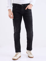 Men Jeans Slim Fit Black Low Rise