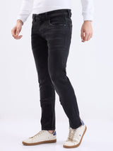 Men Jeans Slim Fit Black Low Rise