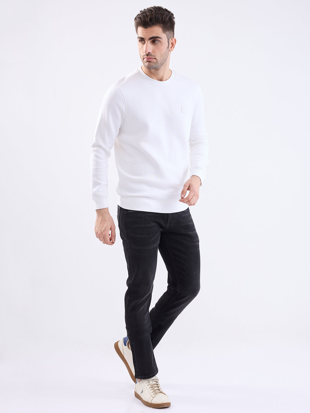 Men Jeans Slim Fit Black Low Rise