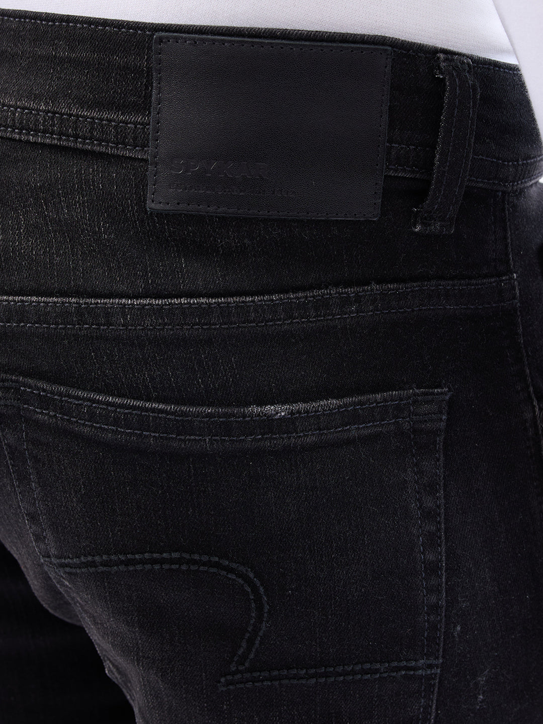 Spykar Carbon Black Low Rise Slim Fit Casual Jeans For Men