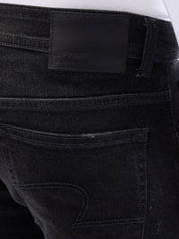 Men Jeans Slim Fit Black Low Rise