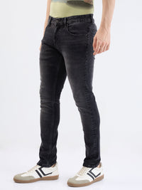 Men Jeans Slim Fit Black Low Rise