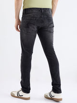 Men Jeans Slim Fit Black Low Rise