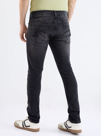 Men Jeans Slim Fit Black Low Rise