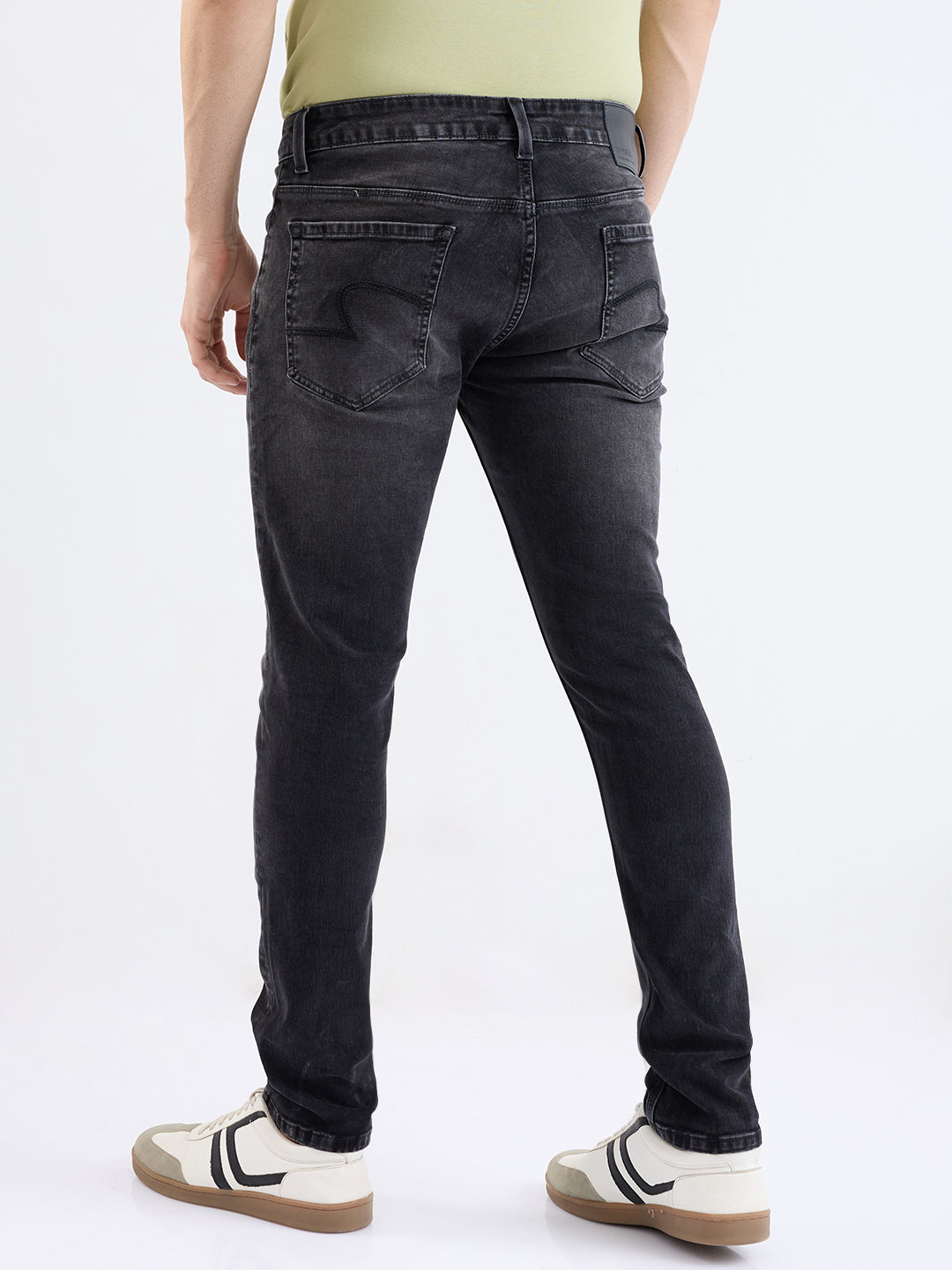 Men Jeans Slim Fit Black Low Rise