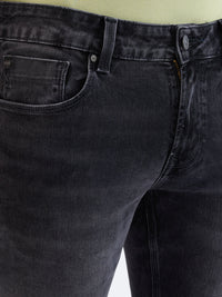 Men Jeans Slim Fit Black Low Rise