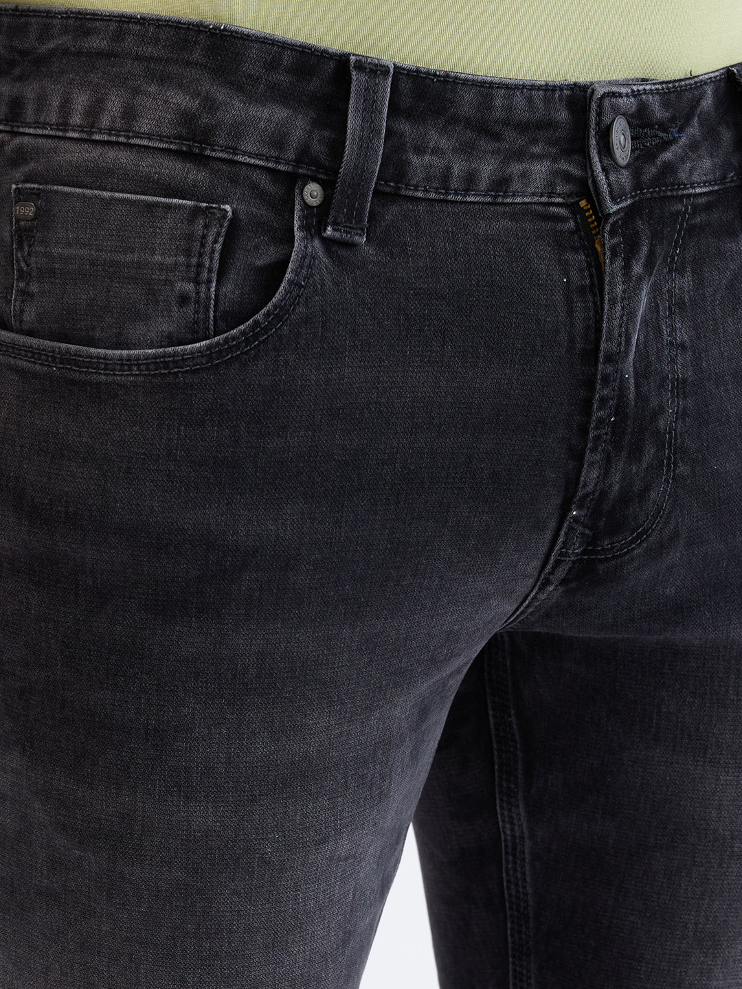 Men Jeans Slim Fit Black Low Rise
