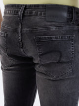 Men Jeans Slim Fit Black Low Rise