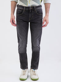 Men Jeans Slim Fit Black Low Rise