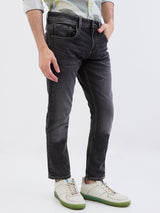 Men Jeans Slim Fit Black Low Rise