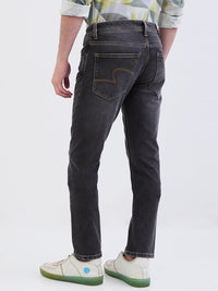 Men Jeans Slim Fit Black Low Rise