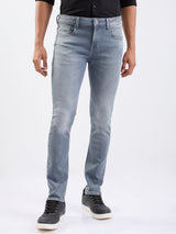 Men Jeans Slim Fit Grey Low Rise