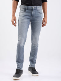 Men Jeans Slim Fit Grey Low Rise