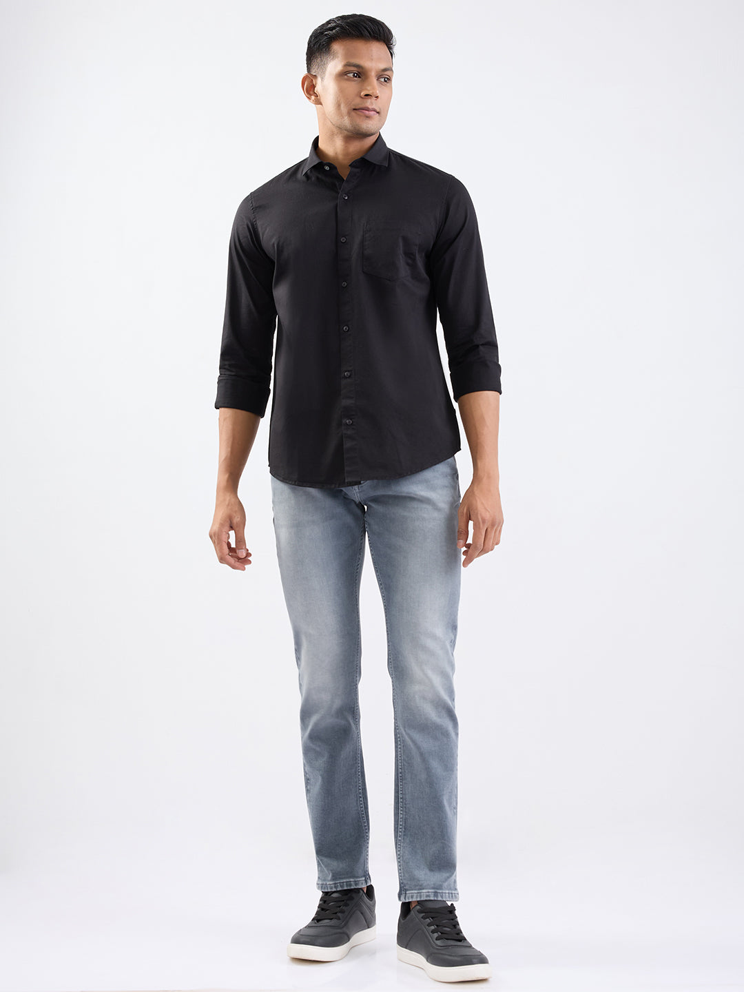 Spykar Grey Low Rise Slim Fit Casual Jeans For Men