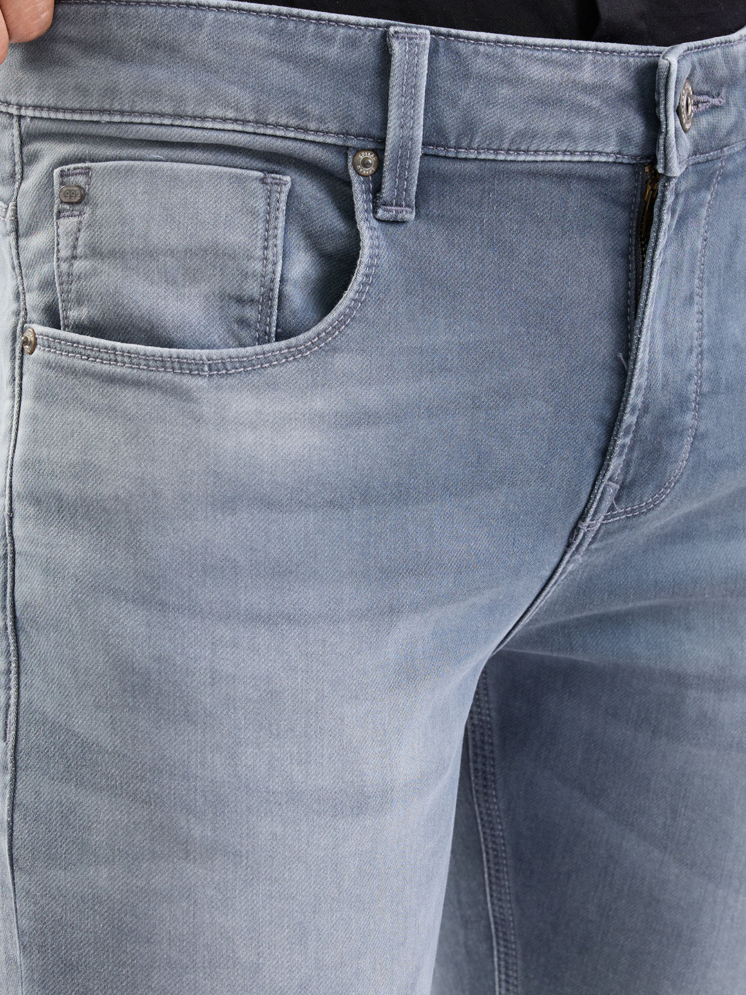 Spykar Grey Low Rise Slim Fit Casual Jeans For Men