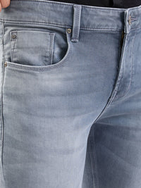 Men Jeans Slim Fit Grey Low Rise