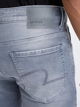Men Jeans Slim Fit Grey Low Rise