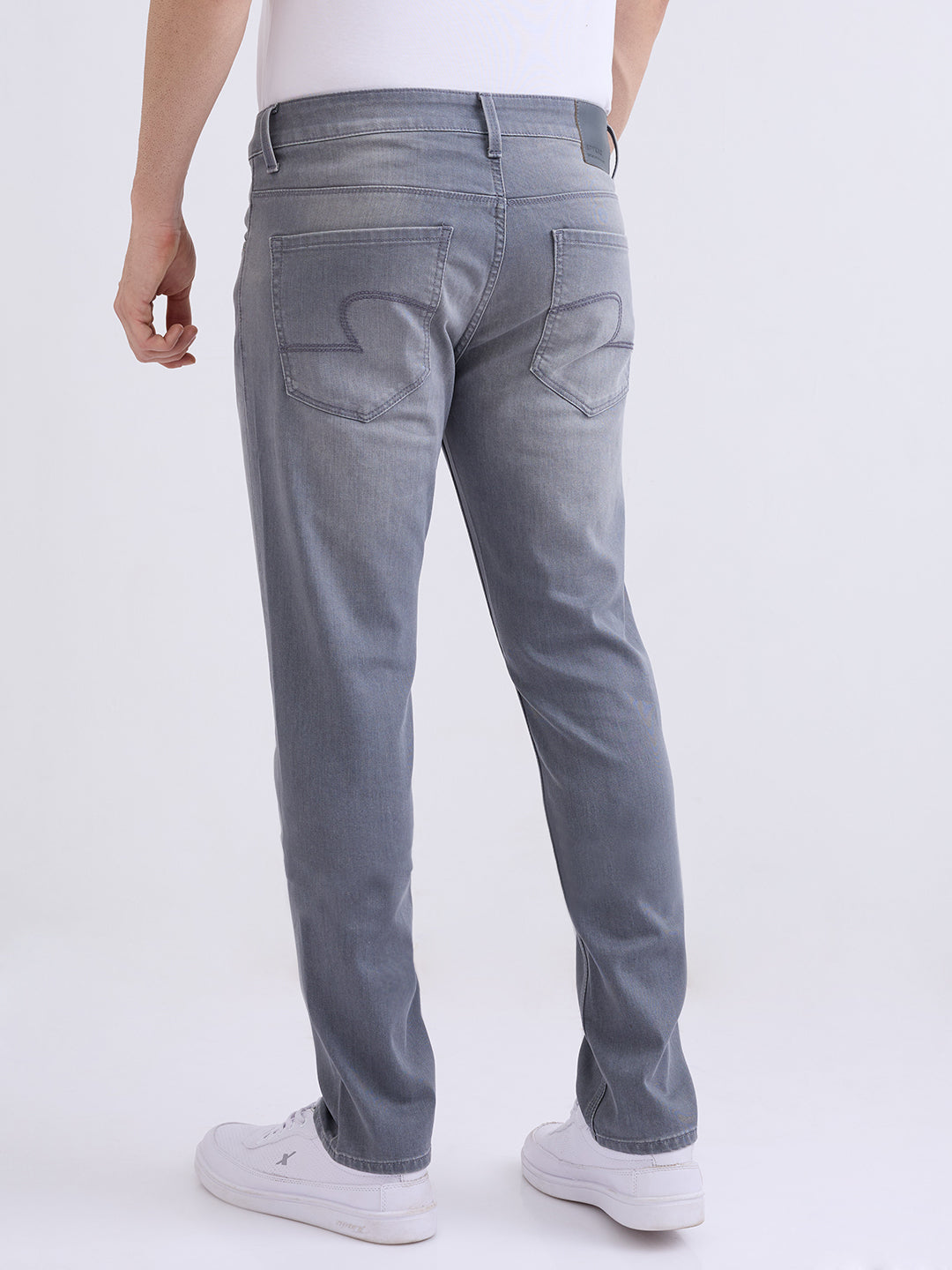 Spykar Grey Low Rise Slim Fit Casual Jeans For Men