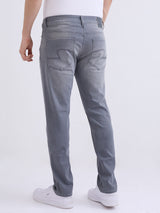 Men Jeans Slim Fit Grey Low Rise