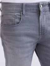 Men Jeans Slim Fit Grey Low Rise
