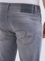 Men Jeans Slim Fit Grey Low Rise
