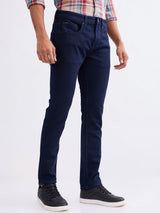 Men Jeans Slim Fit Blue Low Rise