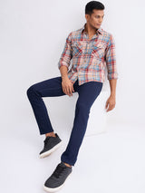 Men Jeans Slim Fit Blue Low Rise