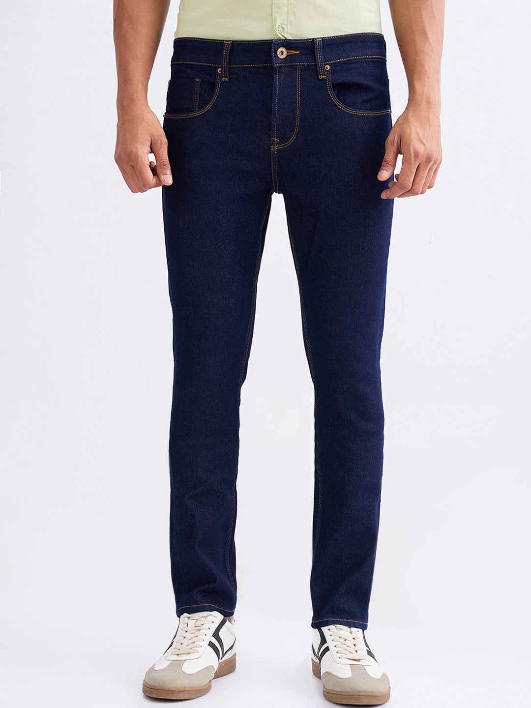 Spykar Raw Blue Low Rise Slim Fit Casual Jeans For Men