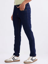 Men Jeans Slim Fit Blue Low Rise