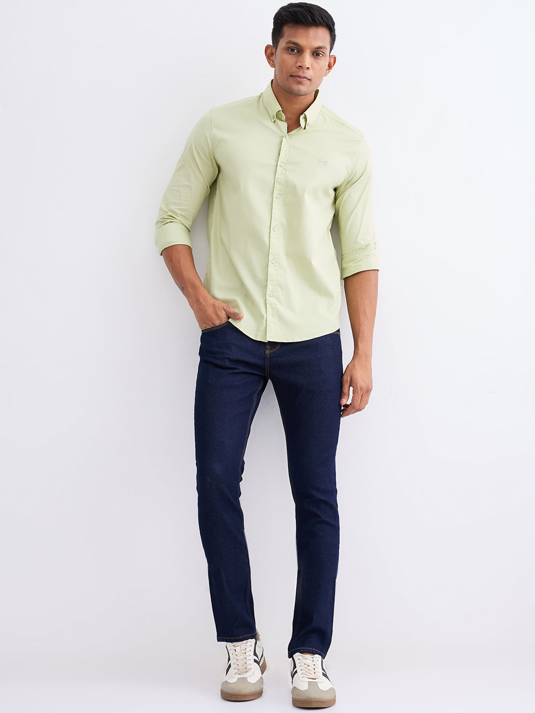 Men Jeans Slim Fit Blue Low Rise