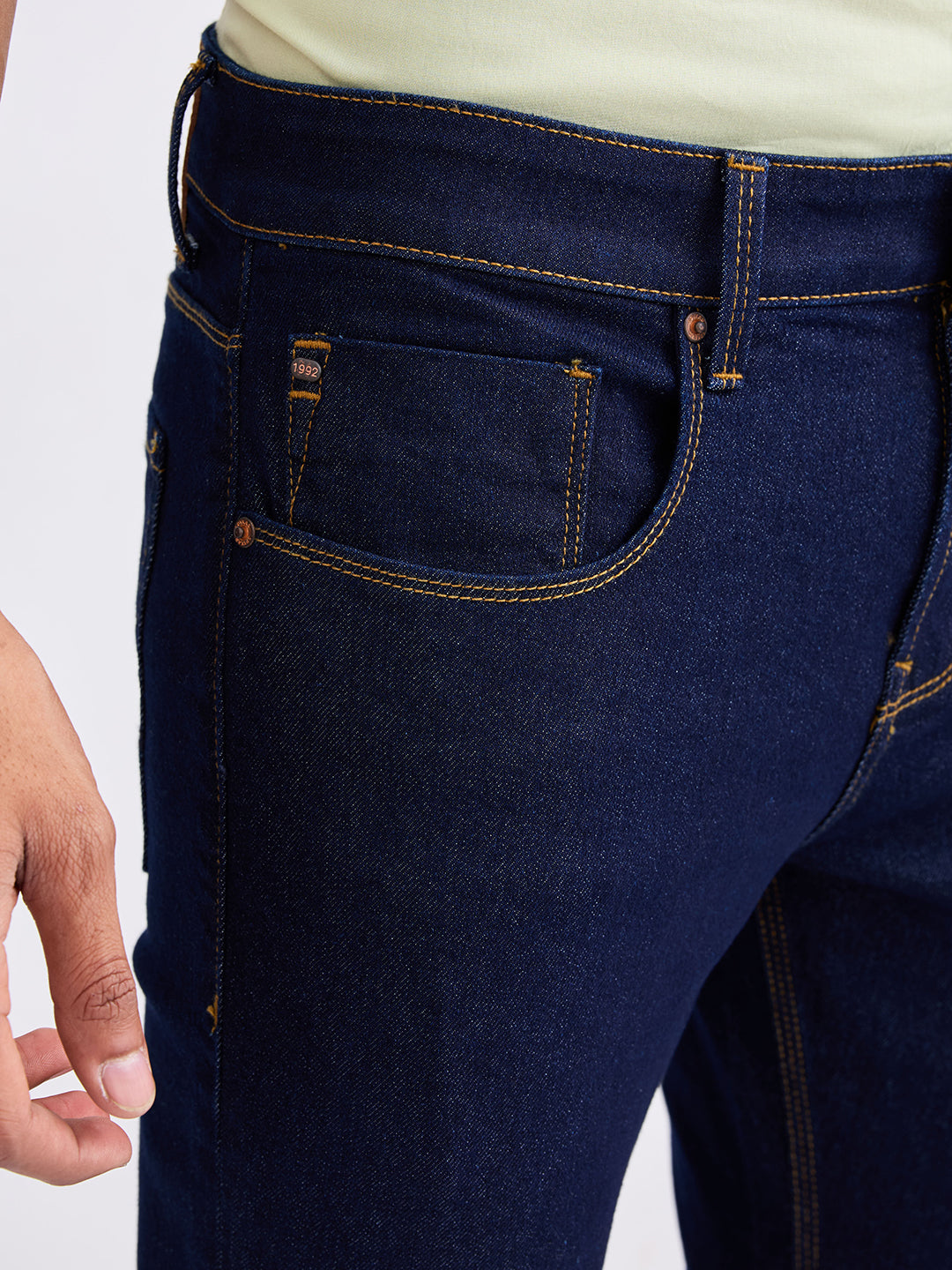 Spykar Raw Blue Low Rise Slim Fit Casual Jeans For Men