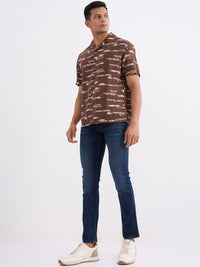 Men Jeans Slim Fit Dark Blue Low Rise