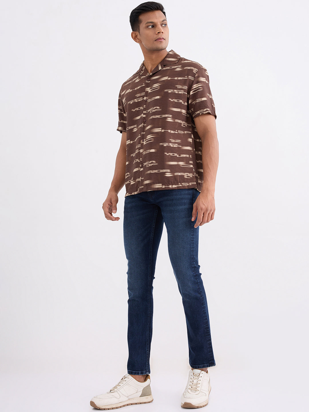 Men Jeans Slim Fit Dark Blue Low Rise