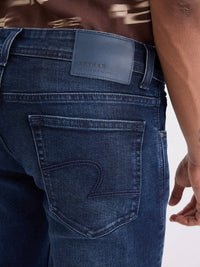 Men Jeans Slim Fit Dark Blue Low Rise
