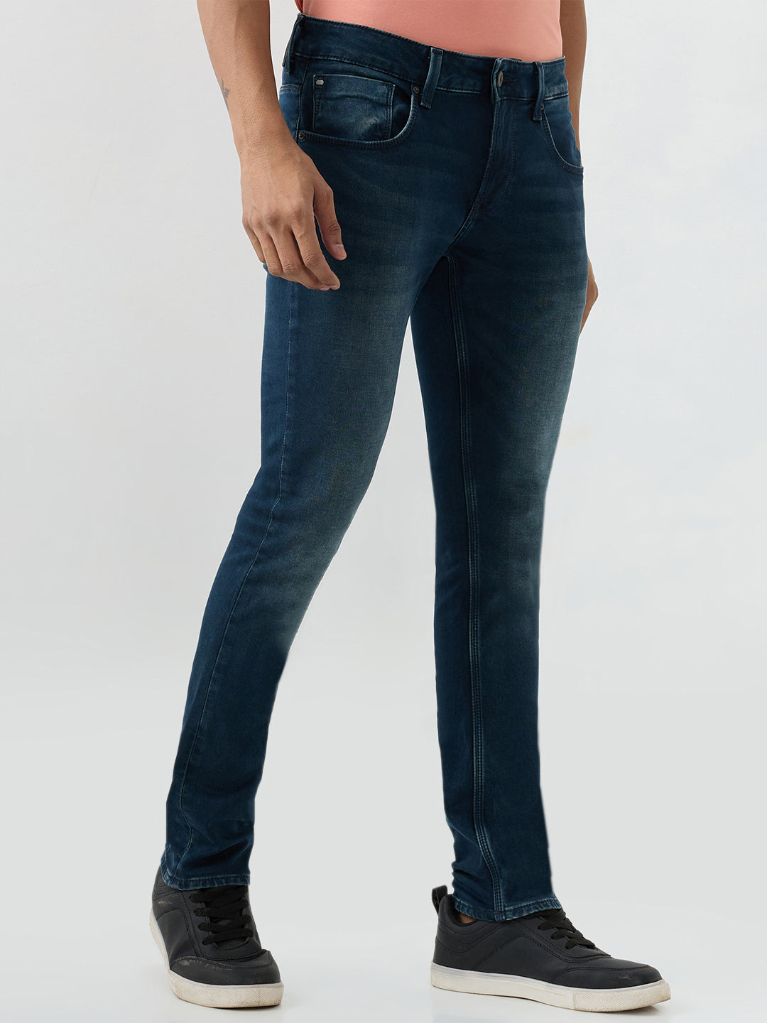 Men Kano Jeans Slim Fit Grey Low Rise