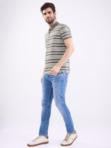 Men Jeans Slim Fit Blue Low Rise