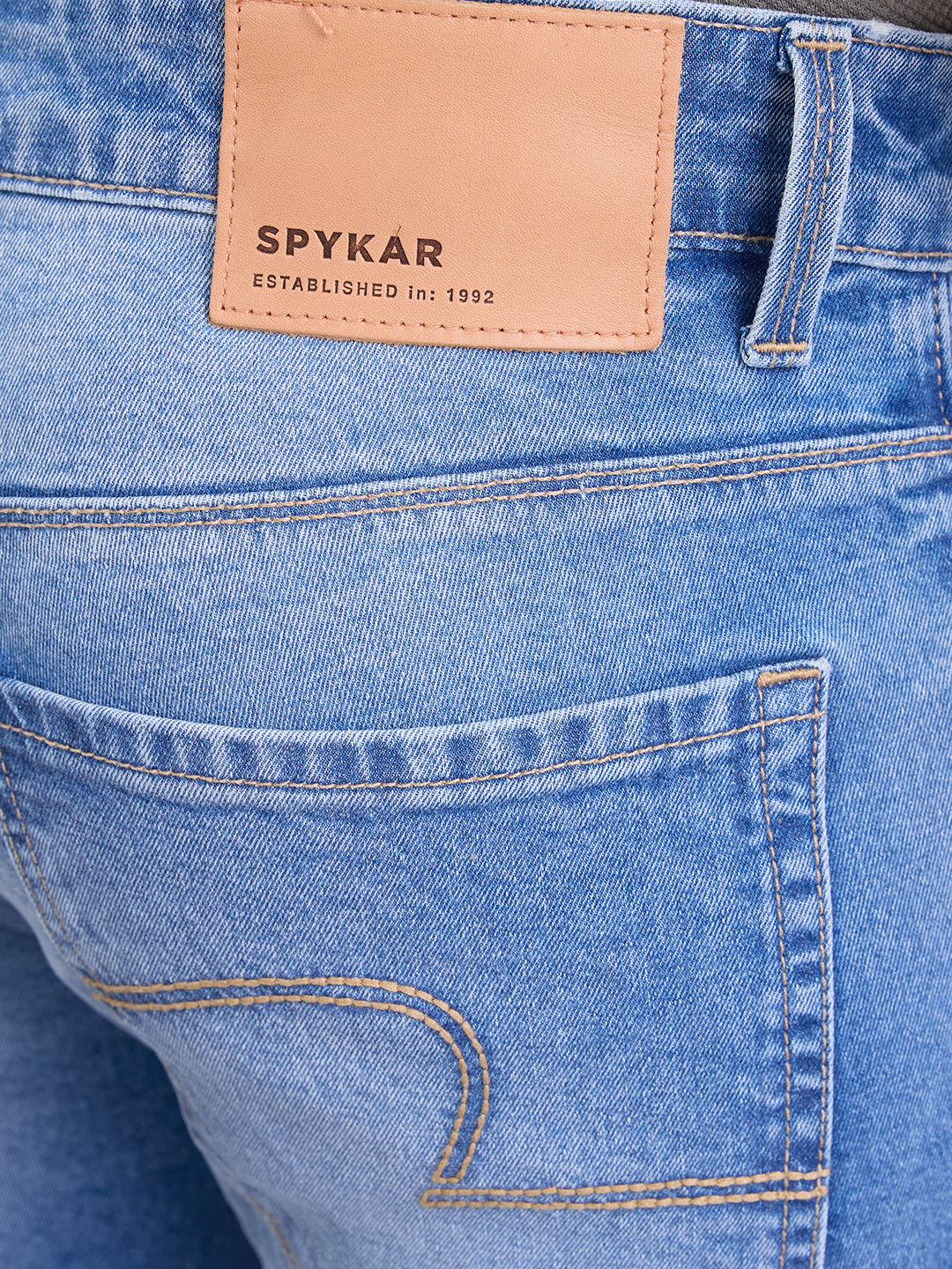 Spykar Mid Blue Low Rise Slim Fit Casual Jeans For Men