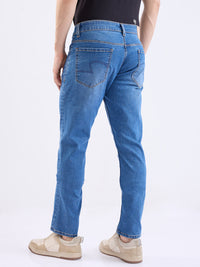 Men Jeans Slim Fit Light Blue Low Rise