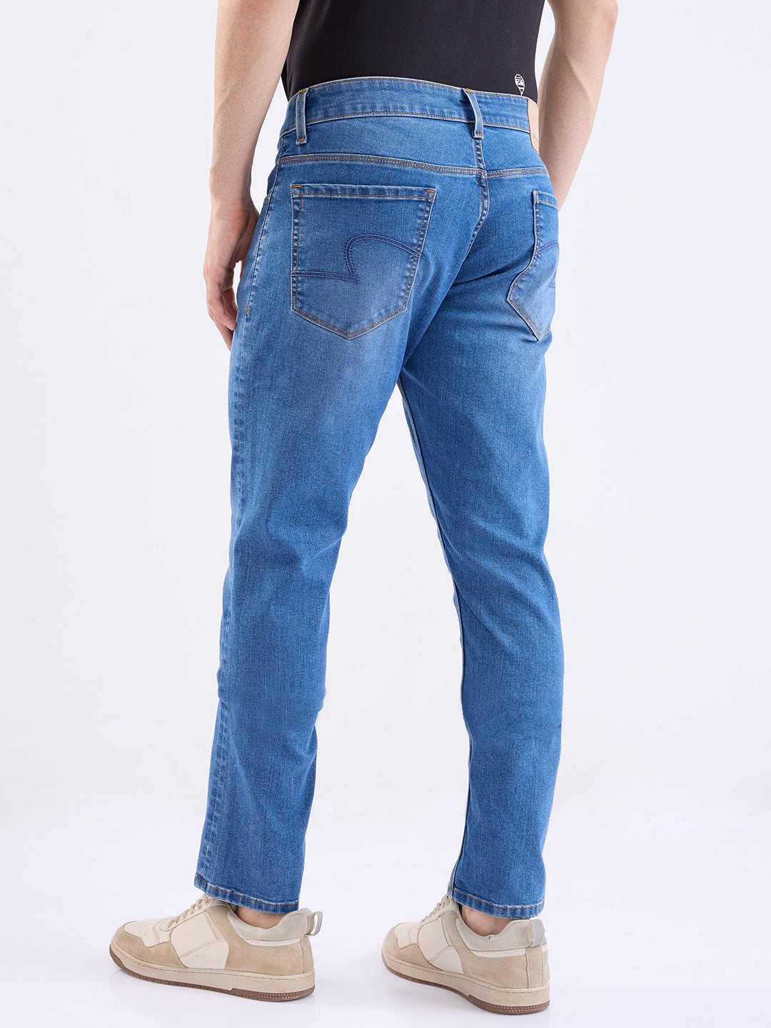 Men Jeans Slim Fit Light Blue Low Rise