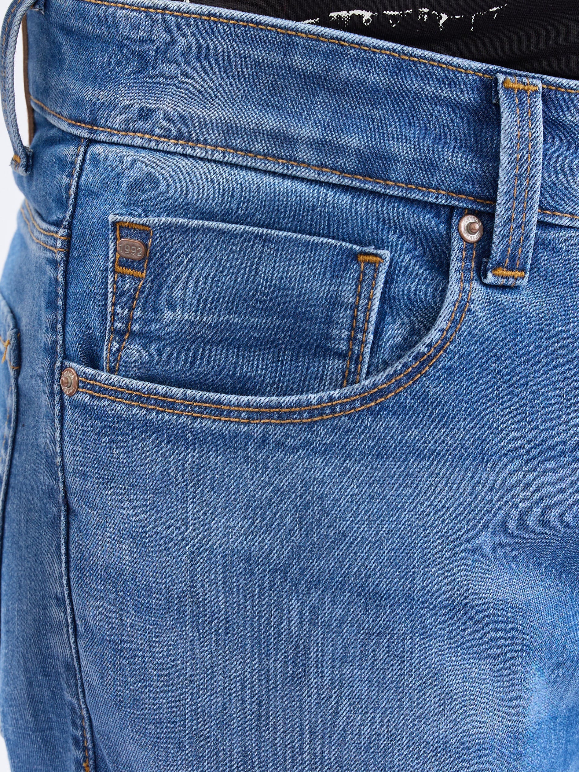 Men Jeans Slim Fit Light Blue Low Rise