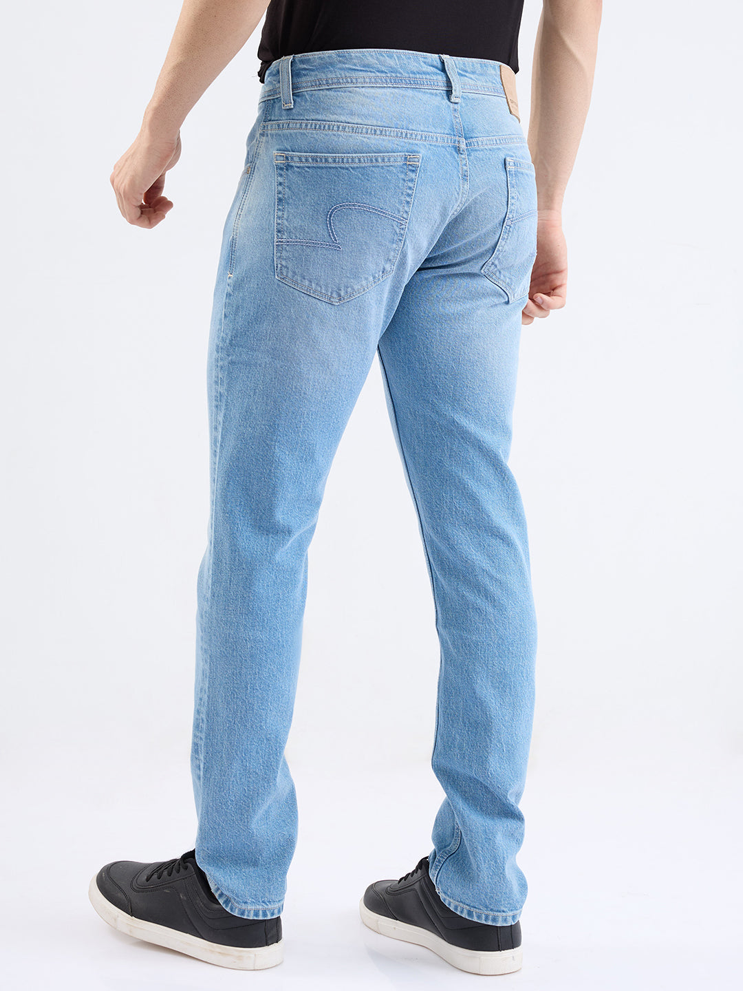 Men Jeans Slim Fit Light Blue Low Rise