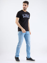 Men Jeans Slim Fit Light Blue Low Rise