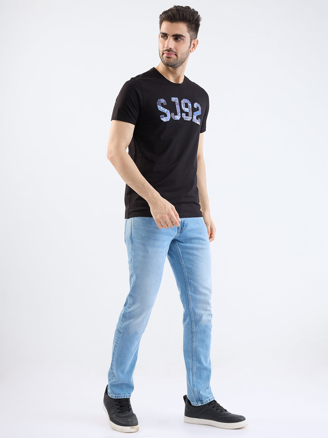 Men Jeans Slim Fit Light Blue Low Rise