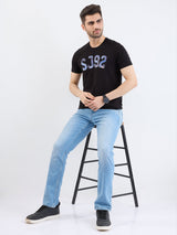 Men Jeans Slim Fit Light Blue Low Rise