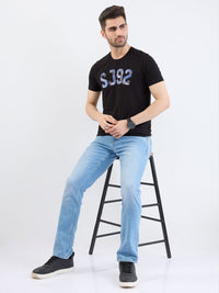 Men Jeans Slim Fit Light Blue Low Rise