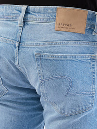 Men Jeans Slim Fit Light Blue Low Rise