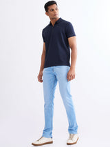 Men Jeans Slim Fit Light Blue Low Rise