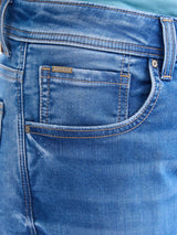 Men Jeans Slim Fit Blue Low Rise